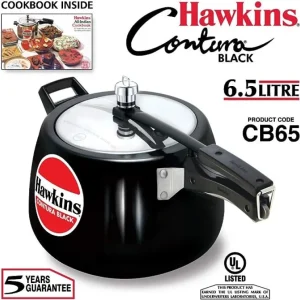 Hawkins CB65 Hard Anodized Pressure Cooker, 6.5-Liter, Cantura Black